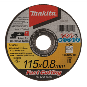 Tarcza tnąca Inox 115x0,8x22mm extra cienka Makita E-10861