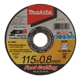 OKAZJA Tarcza tnąca Inox 115x0,8x22mm extra cienka Makita E-10861