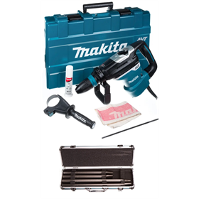 Młot udarowo-obrotowy Makita HR4013C + Zestaw dłut i szpicaków SDS-Max Makita D-42466
