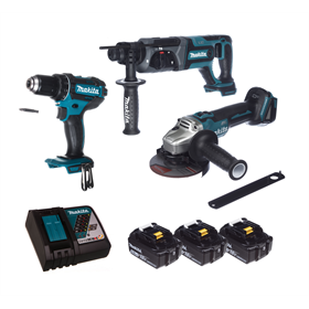 Zestaw elektronarzędzi 18V Makita LXT DLX3078TX1 3x5.0Ah