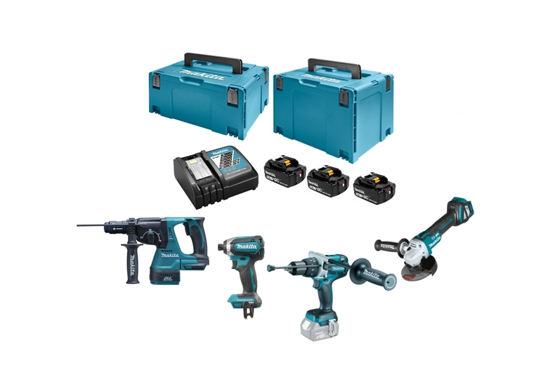 Zestaw elektronarzędzi 18V Makita LXT DLX4104TJ1 3x5.0Ah