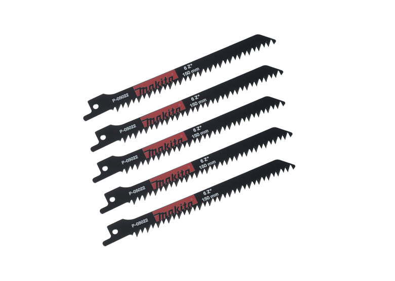 Brzeszczot do pił posuwowych ze stali szybkotnącej 150 mm, 6 zębów/cal, 5 sztuk Makita p-05022