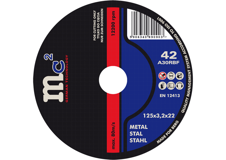 Tarcza korundowa 42 125x3,2x22 metal MC2 9409512532