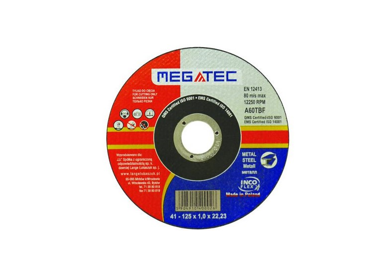 TARCZA MEGATEC 125X1.0X22 METAL (1/25) Megatec MG0400026