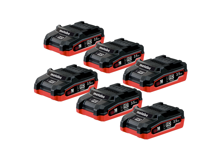 Zestaw 6 akumulatorów LiHD Metabo 18V / 3,5Ah