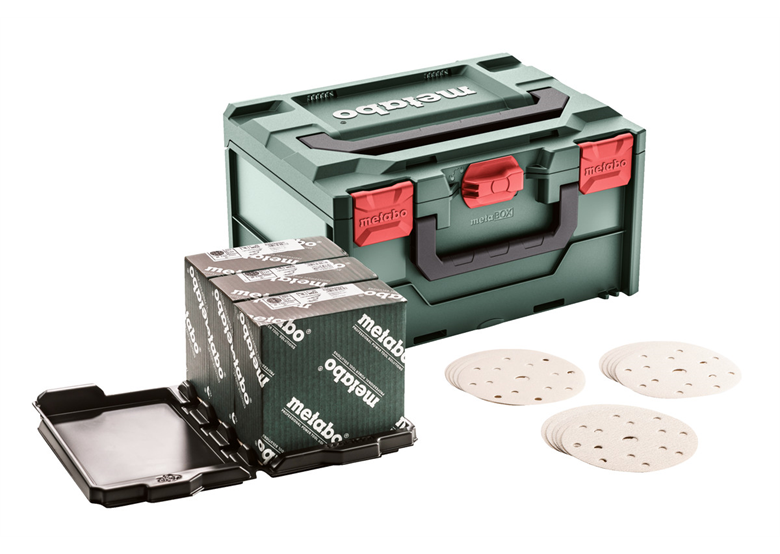 Zestaw materiałów ściernych multi-hole w metaBOX, 150, do farb Metabo 626755000