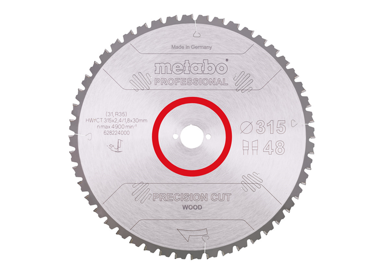 Tarcza pilarska precision cut wood – professional, 315x30, Z48 WZ 5° ujemny Metabo 628224000