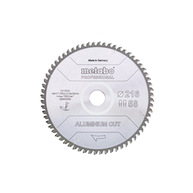 Tarcza pilarska aluminium cut – professional, 216x30 Z58 FZ/TZ 5° ujemny Metabo 628443000