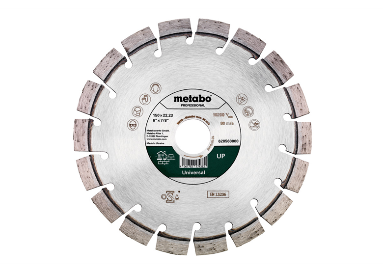 Diamentowa tarcza tnąca 150x22,23mm, UP, uniwersalna professional Metabo 628560000