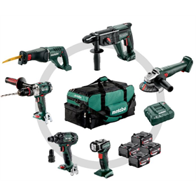 Zestaw elektronarzędzi 18V Metabo CAS Combo Set Construction 6.1 4x4.0Ah
