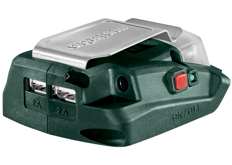 Zasilacz z USB, lampą LED i gniazdem 12V Metabo PA 14.4-18 LED-USB