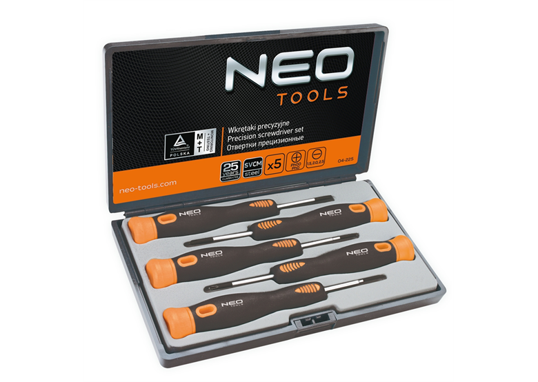 Wkrętaki precyzyjne, zestaw 5szt., SvCm Neo 04-225