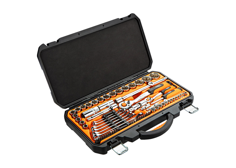 Klucze nasadowe 1/4" 1/2", zestaw 71 elementów Neo 08-690