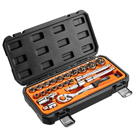 Klucze nasadowe 1/2", zestaw 23 elementów Neo 08-694