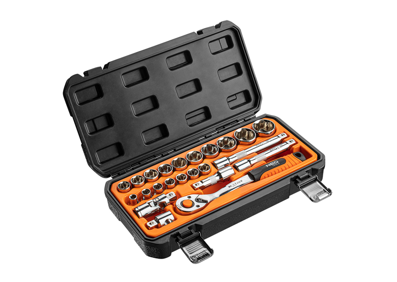 Klucze nasadowe 1/2", zestaw 23 elementów Neo 08-694