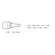 Końcówki Hex na nasadce 1/2", zestaw 9 elementów Neo 08-705