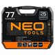 Klucze nasadowe 1/4", 1/2", zestaw 77 elementów Neo 08-915