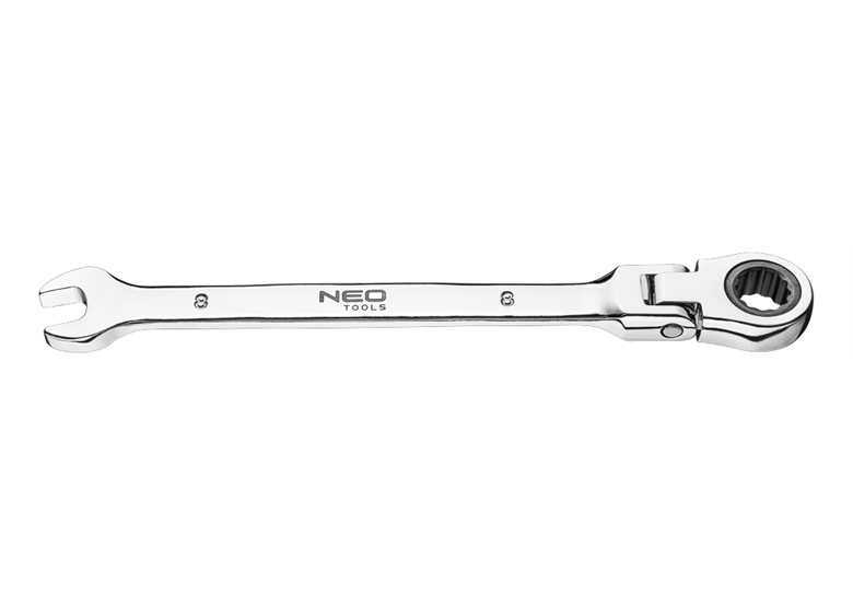Klucz płasko-oczkowy z przegubem i grzechotką Neo 09-053