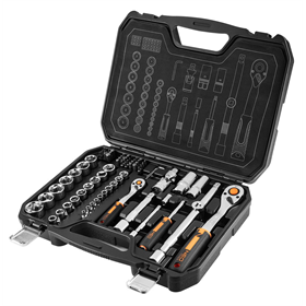 Klucze nasadowe CRV 1/2", 1/4", zestaw 73 elementów Neo 10-054