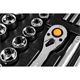 Klucze nasadowe 1/2", 3/8", 1/4", zestaw 233 elementów Neo 10-078