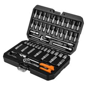 Klucze nasadowe 1/4",  zestaw 55 elementów Neo 10-201