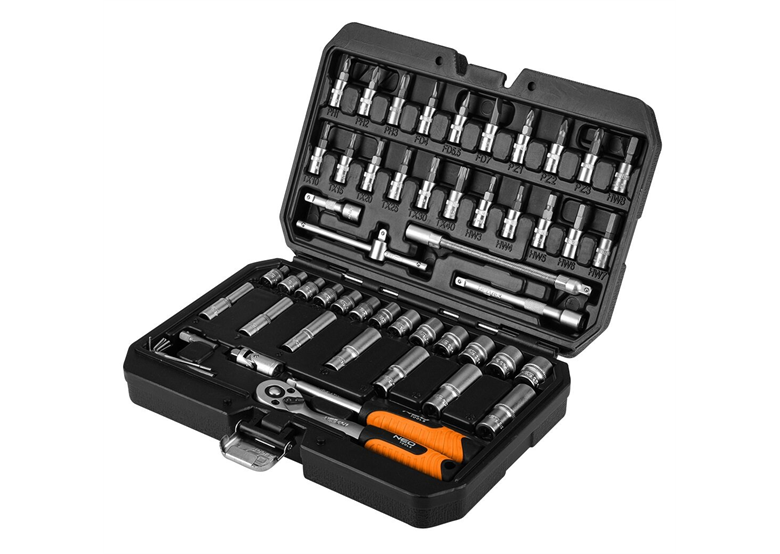 Klucze nasadowe 1/4",  zestaw 55 elementów Neo 10-201