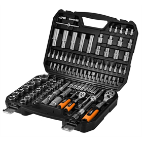 Klucze nasadowe 1/2", 1/4",  zestaw 110 elementów Neo 10-211