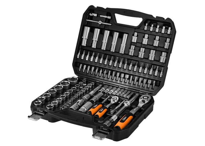 Klucze nasadowe 1/2", 1/4",  zestaw 110 elementów Neo 10-211