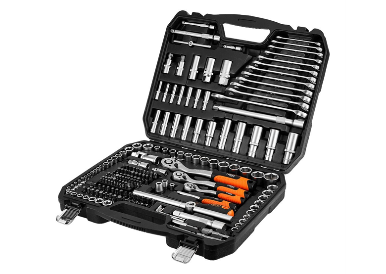 Klucze nasadowe 1/2",  3/8", 1/4", zestaw 220 elementów Neo 10-220