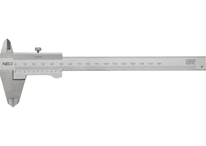 Suwmiarka z certyfikatem DIN, 150mm, stal nierdzewna Neo 75-001