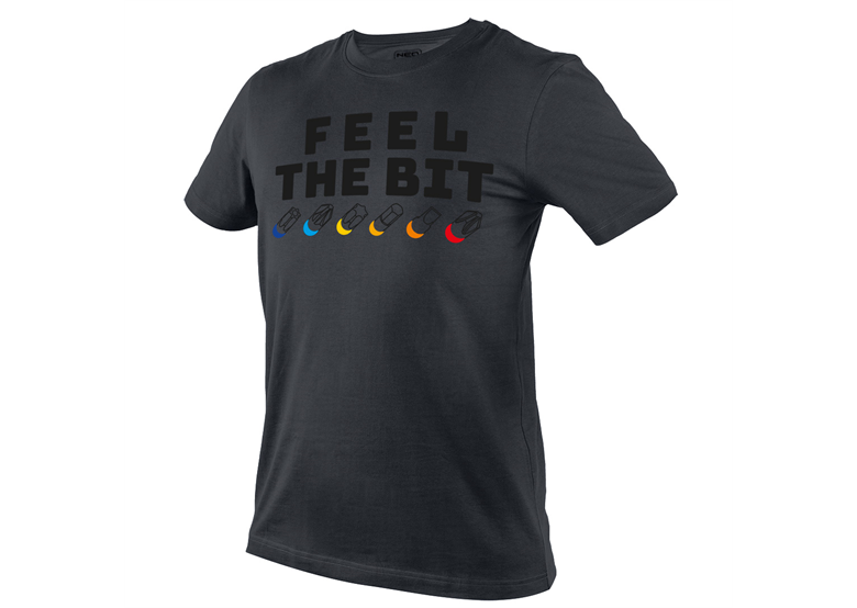 T-shirt z nadrukiem, FEEL THE BIT, rozmiar L Neo 81-641-L