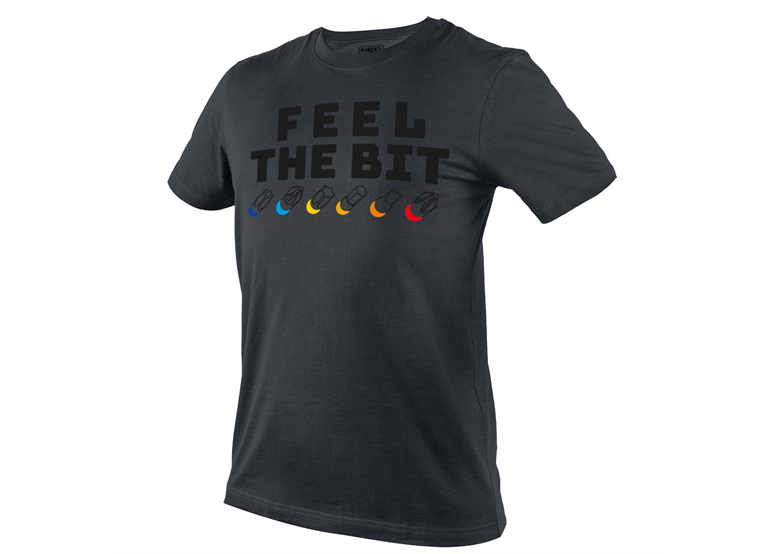 T-shirt z nadrukiem, FEEL THE BIT, rozmiar M Neo 81-641-M