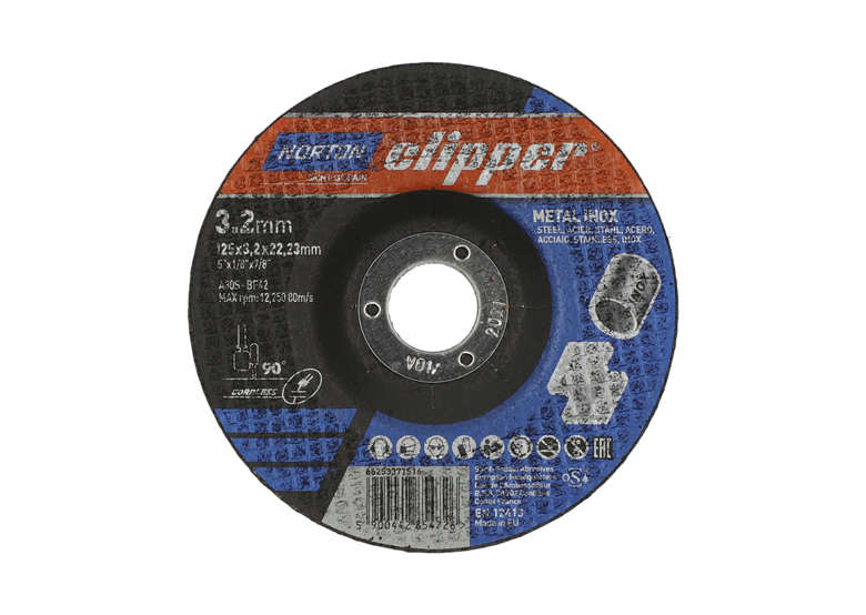 Tarcza do cięcia metalu/inox 125x3,2mm Norton A30S-125x3.2x22.23-T42 NOR-Clipper