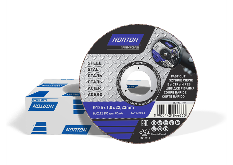 Tarcza tnąca Norton A60S-125x1.0x22.2-T41 NOR-DIY CEE