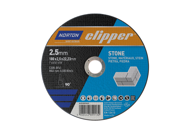 Tarcza do cięcia kamienia 180x2,5 mm Norton C30R-180x2.5x22.2-T41 NOR-Clipper