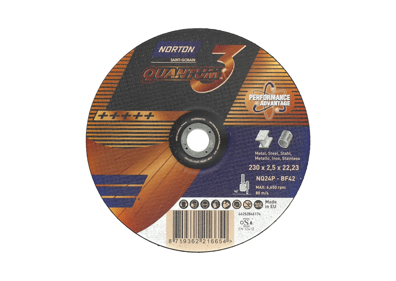 Tarcza do przecinania Norton NQ24P-230x2.5x22.23-T42 NOR-Quantum 3