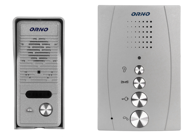 Zestaw domofonowy jednorodzinny bezsłuchawkowy ELUVIO srebrny Orno OR-DOM-RE-914/G