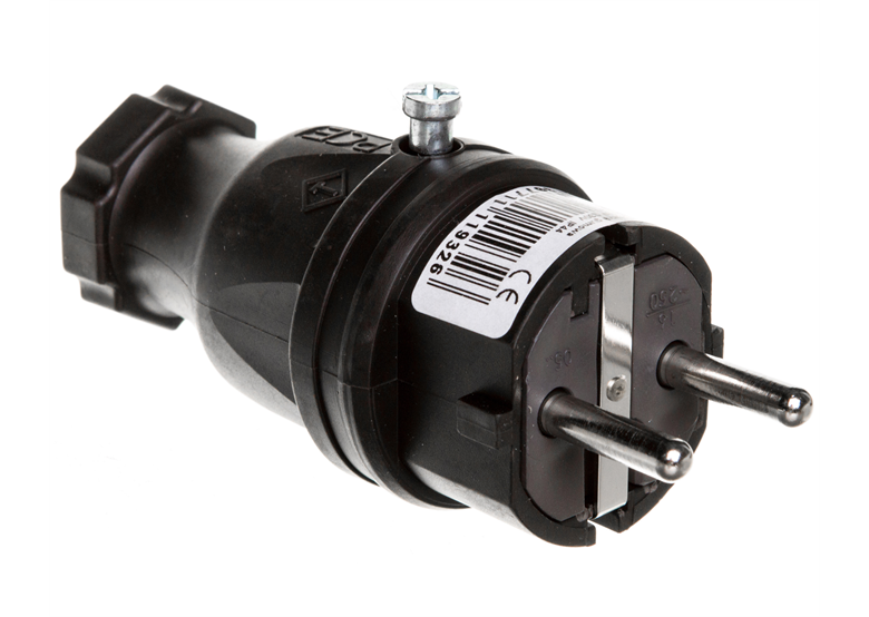 Wtyczka gumowa 10/16A 2P+Z 230V SCHUKO VDE IP44 /pełna guma/ TAURUS PCE 0512-S