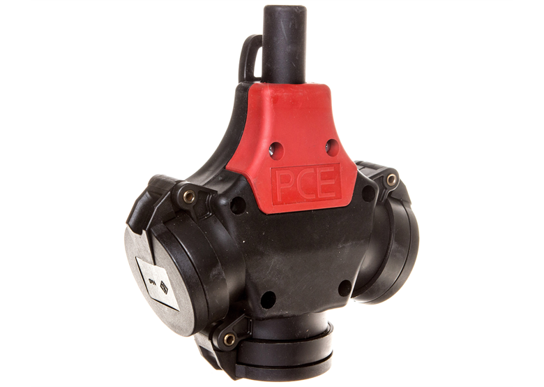 Rozgałęźnik jednofazowy potrójny gumowy SCHUKO 2P+Z VDE 10/16A 230V /pełna guma/ TAURUS PCE 25322-S