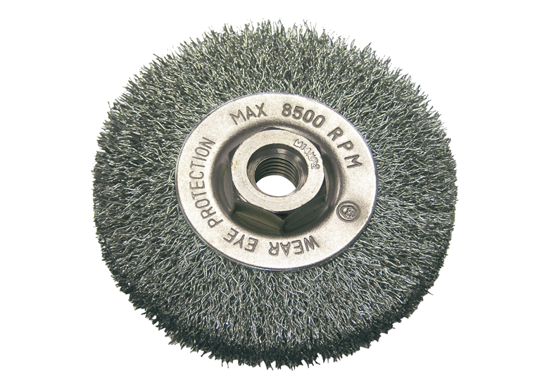 Szczotka tarczowa z drutu stalowego falistego 100mm, M14 Proline 32520
