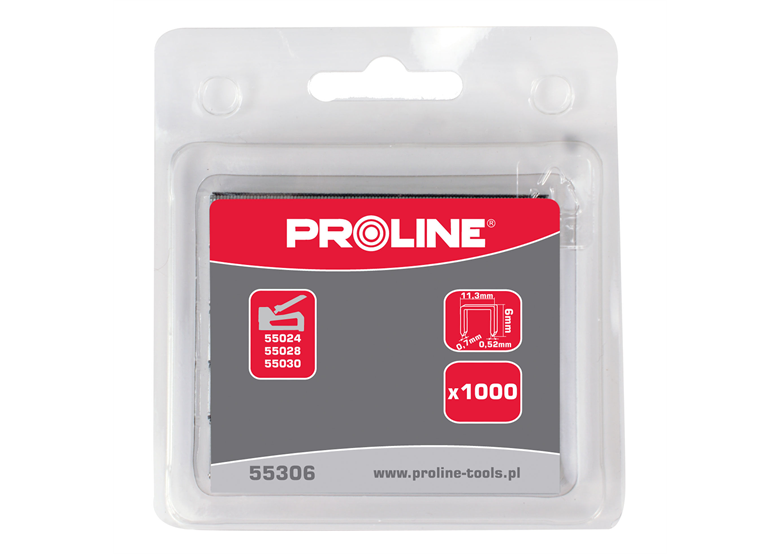 Zszywki typ A/53, 6mm, 11,3x0,7mm, 1000szt. Proline 55306