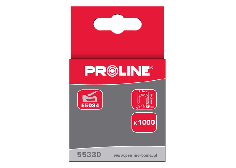 Zszywki półokrągłe typ S, 12mm, 6,2x1,2mm, 1000szt. Proline 55332