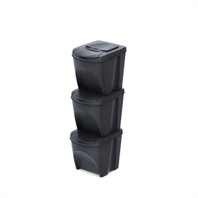 Kosz na śmieci ECO SET3 - antracytowy ECO Prosperplast IKWB25S3W-S433W