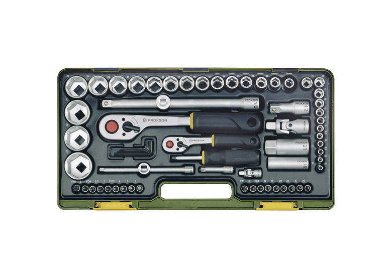 Klucze nasadowe 1/4", 1/2", zestaw 65 elementów Proxxon PR23286