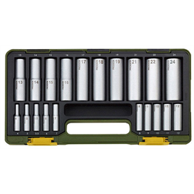 Nasadki głębokie 1/2", 1/4", zestaw 20 elementów  Proxxon PR23292