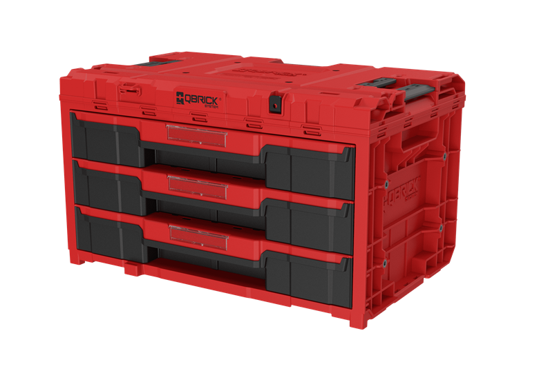 Skrzynka z szufladami Qbrick System ONE 2.0 DRAWER 3 TOOLBOX EXPERT RED Ultra HD Custom