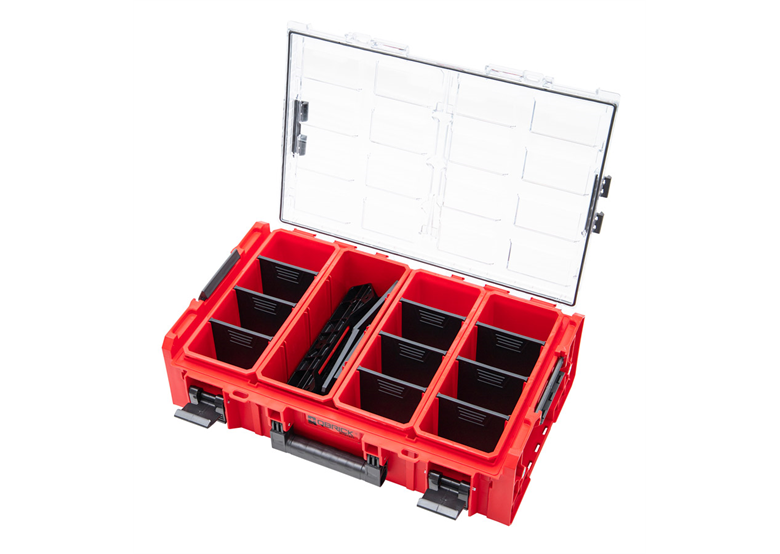 Duży organizer z kubełkami i adapterami Qbrick System ONE 2.0 ORGANIZER 2XL PROMO RED Ultra HD Custom