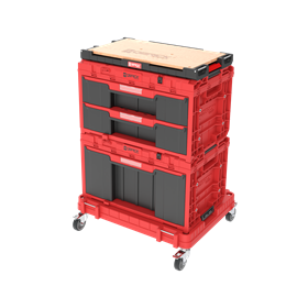 Zestaw szuflad na platformie kołowej Qbrick System ONE 2.0 WORKSHOP DRAWERS SET nr 7 RED Ultra HD Custom