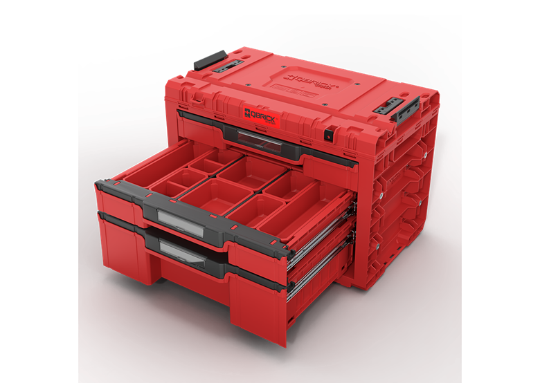 Skrzynka z szufladami Qbrick System PRIME DRAWER 3 TOOLBOX EXPERT RED Ultra HD Custom