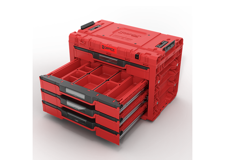 Skrzynka z szufladami Qbrick System PRIME DRAWER 4 TOOLBOX EXPERT RED Ultra HD Custom